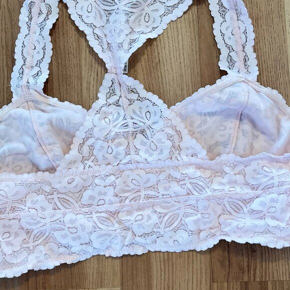Free People Woman's Pink Lace Gallon Racerback Festival Summer Bralette Sz Med - Picture 4 of 5